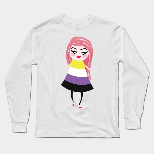 Nonbinary pride flag Long Sleeve T-Shirt by snowshade